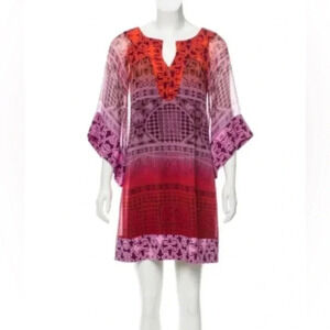 Diane Von Furstenberg Dress Women’s 4 Silk Tanaka Tunic Tapestry